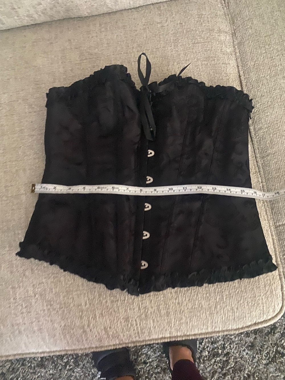 Black Lace-Up Corset Top